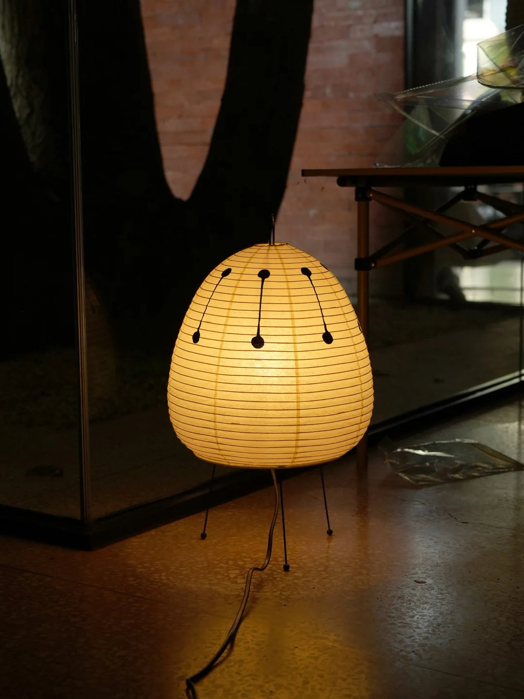 1AV++ Paper Lamp — Japanese-Style Tripod Table Lamp with Rice Paper Shade and 3-Colour Light for Bedside and Living Room