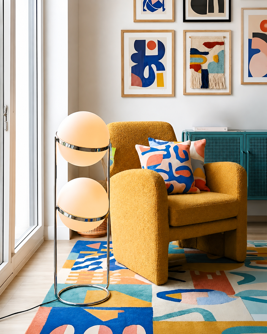 Monument Sphere Lamp — Frosted Opal Globe Chrome Table & Floor Lamp