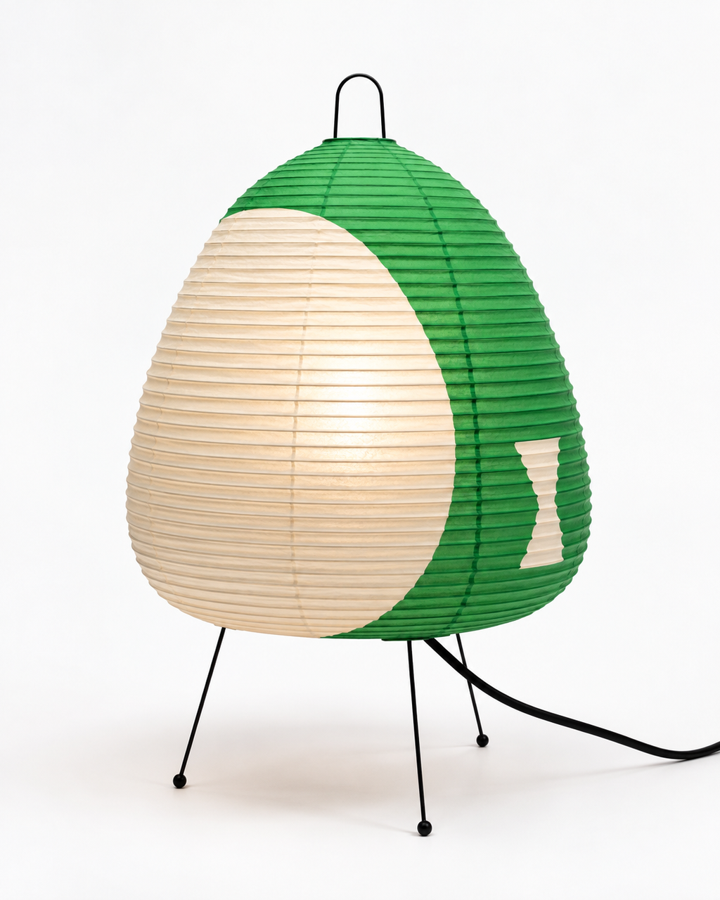 1AV++ Paper Lamp — Japanese-Style Tripod Table Lamp with Rice Paper Shade and 3-Colour Light for Bedside and Living Room