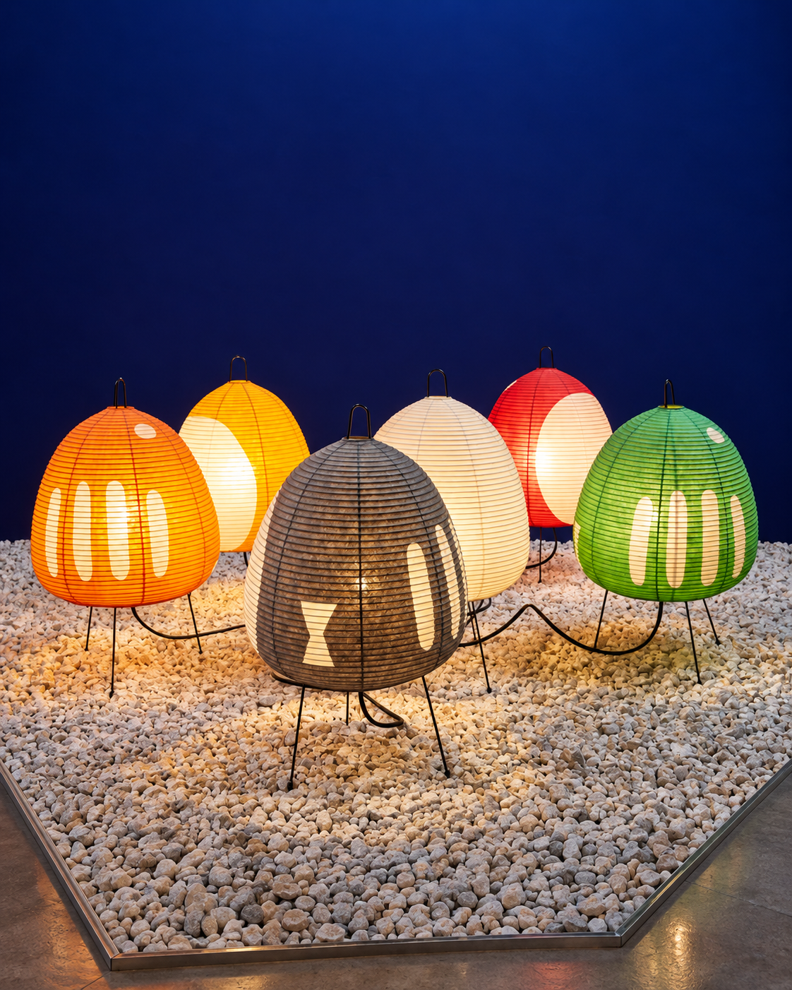 1AV++ Paper Lamp — Japanese-Style Tripod Table Lamp with Rice Paper Shade and 3-Colour Light for Bedside and Living Room