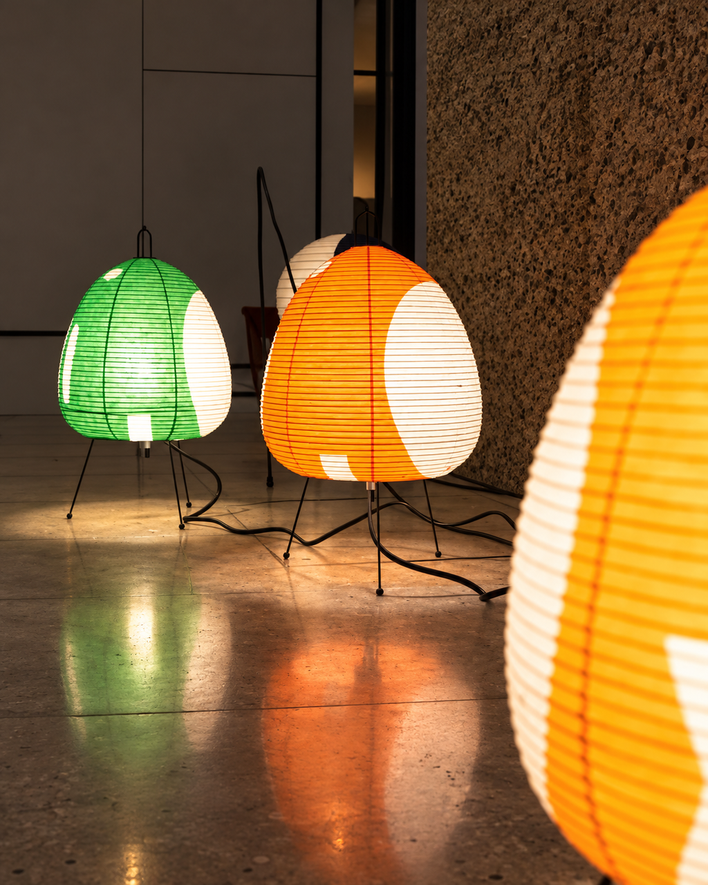 1AV++ Paper Lamp — Japanese-Style Tripod Table Lamp with Rice Paper Shade and 3-Colour Light for Bedside and Living Room