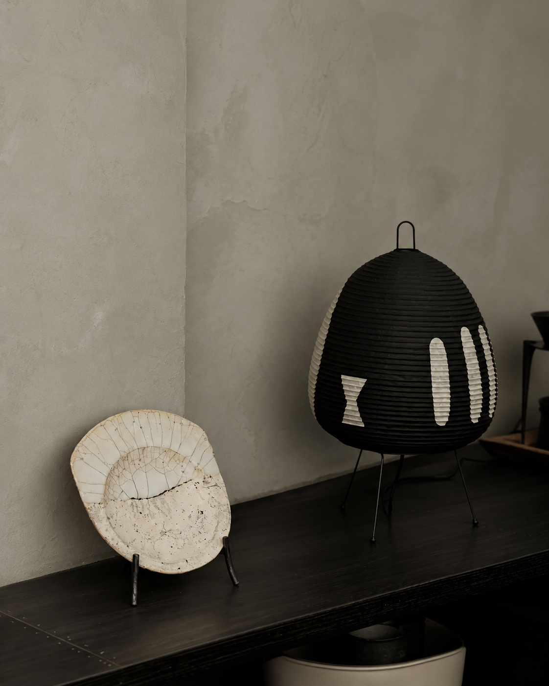 1AV++ Paper Lamp — Japanese-Style Tripod Table Lamp with Rice Paper Shade and 3-Colour Light for Bedside and Living Room