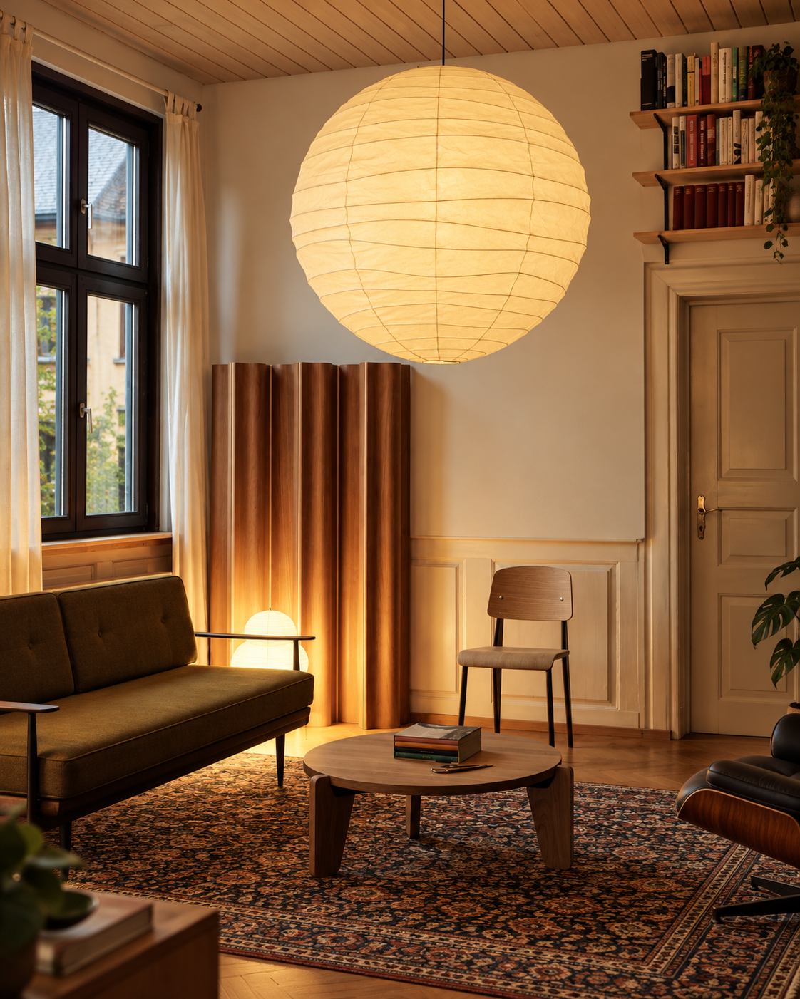 45D Hush Lantern — Round Paper Lantern Shade in Five Sizes for Pendant Lights, Weddings, and Airy Interiors