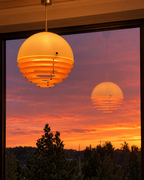 Sunset Ceiling Lamp — Bauhaus Dome Pendant Light for Dining Rooms, Entryways, and Warm Modern Interiors