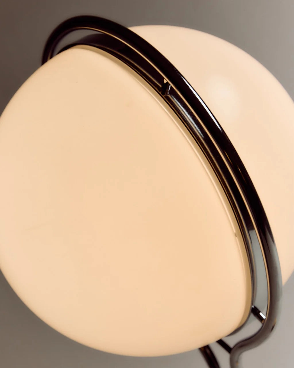Monument Sphere Lamp — Frosted Opal Globe Chrome Table & Floor Lamp