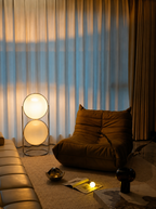 Monument Sphere Lamp — Frosted Opal Globe Chrome Table & Floor Lamp
