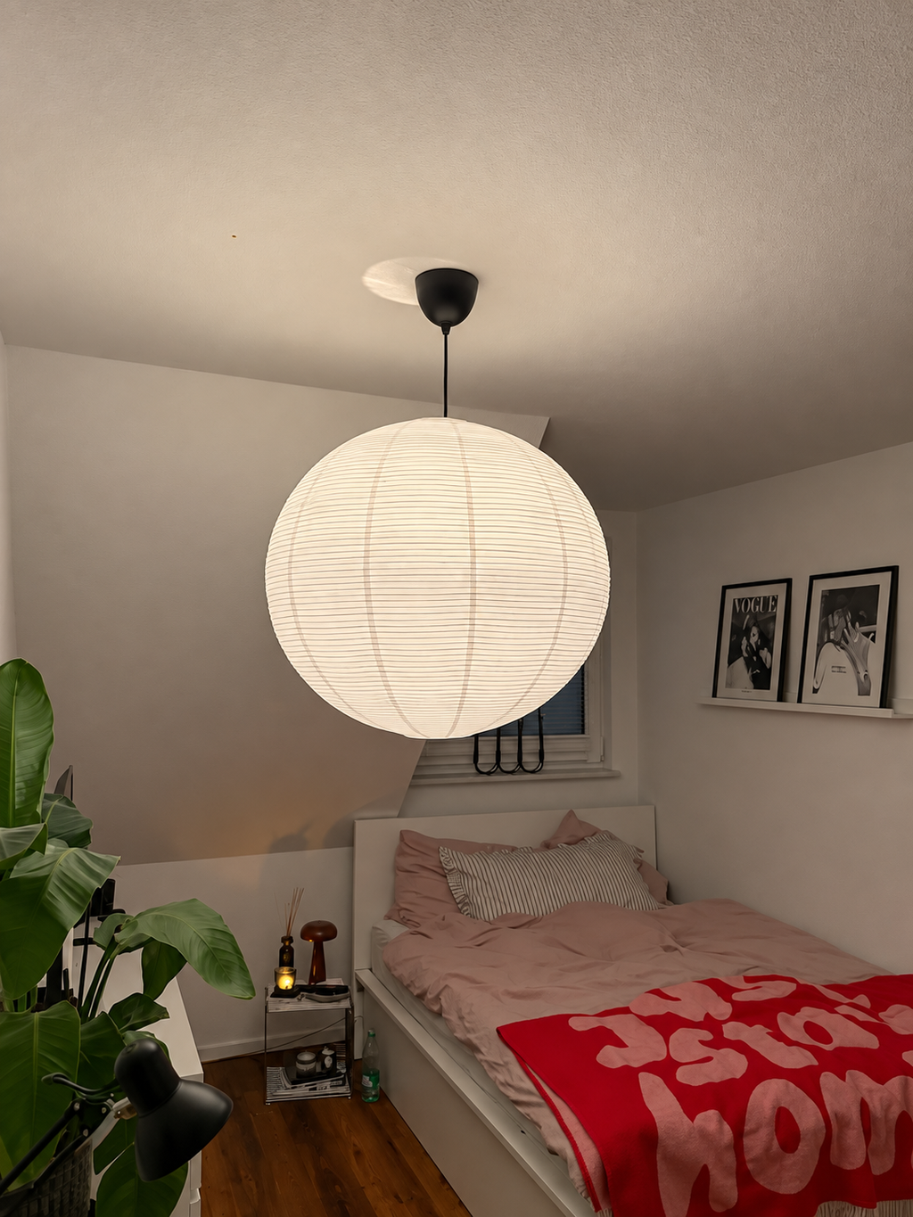 45A Paper Moon — Japanese Rice Paper Pendant Light for Living Rooms, Cafés, and Minimalist Spaces
