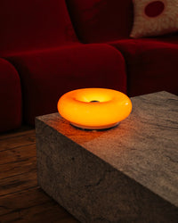 The Donut Lamp — Dimmable Glass Ring LED Mood Lamp for Wall & Table