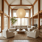 45A Paper Moon — Japanese Rice Paper Pendant Light for Living Rooms, Cafés, and Minimalist Spaces