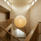 45A Paper Moon — Japanese Rice Paper Pendant Light for Living Rooms, Cafés, and Minimalist Spaces