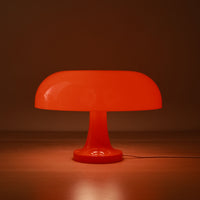 Anykonio Mushroom Lamp — Vintage Italian 70s Touch Dimmable Table Lamp in Orange & White